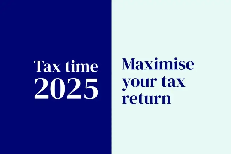 A text image announcing tax time 2025 and